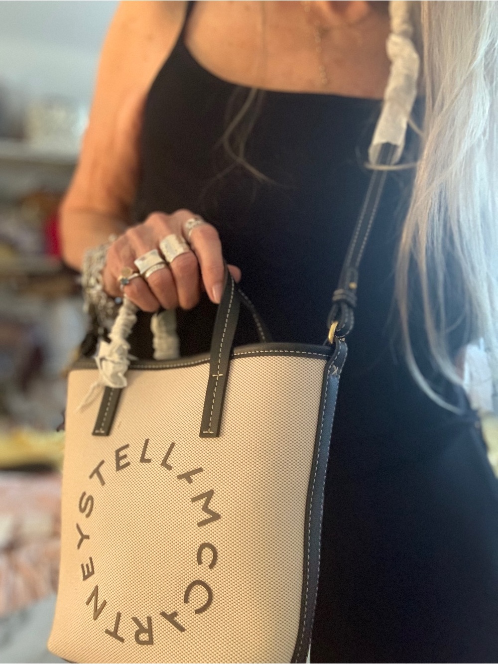NWT STELLA MCCARTNEY FOR H&M SMALL TOTE/CROSSBODY LOGO BAG - Picture 9 of 12